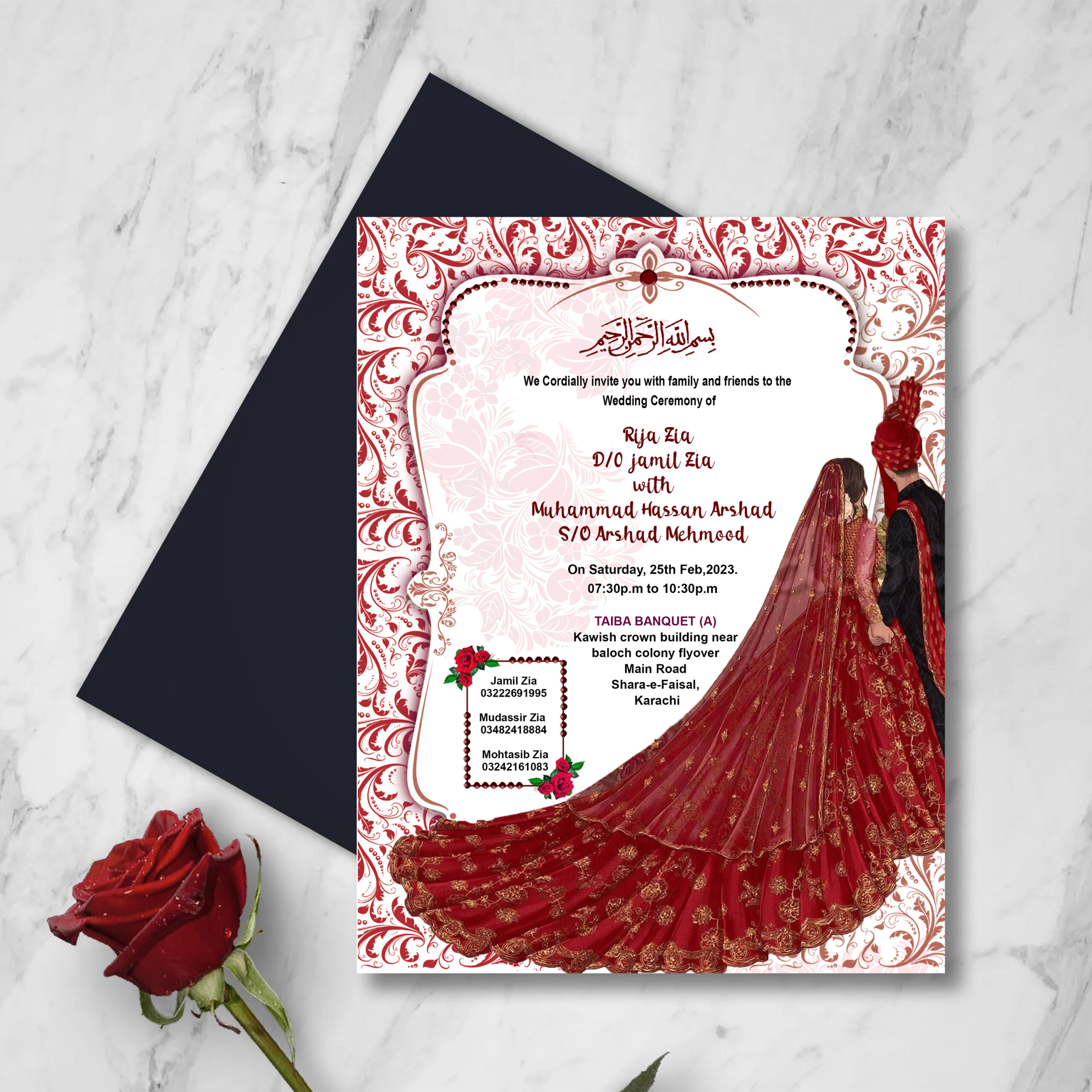 bridal card mockup